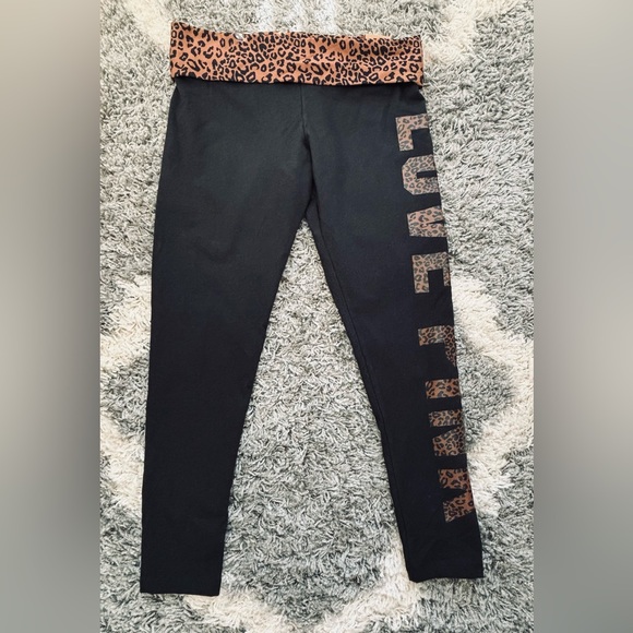 Womenās Victoria Secret PINK Mid Rise Fold over Leggings- NWT - Picture 2 of 5